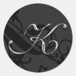 K-Monogramm-Buchstabe-Hochzeits-Umschlag Aufkleber aufkleber