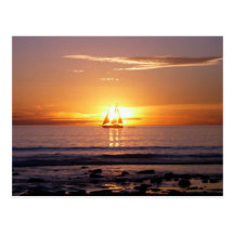 Kabel-Strand-Sonnenuntergang Postkarte