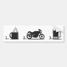 Kaffee, 2wheels u. Bier - Autoaufkleber