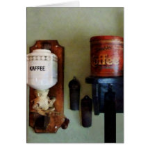 Kaffee-Dose und Kaffeemühle Karten