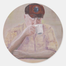 Kaffee-Gedanken Runde Sticker