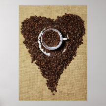 Kaffee Herz Plakate