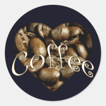 Kaffee-Herz Runder Sticker