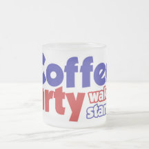 Kaffee-Party-Bewegung wachen stehen oben auf Tassen