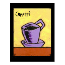 Kaffee?  Rufen Sie mich Postkarte an