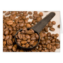 Kaffeebohne-Hintergrund Grußkarten