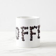 Kaffeebohne-Text Tasse