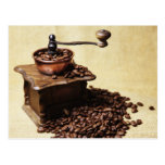 Kaffeebohnen Kaffeemühle postkarten