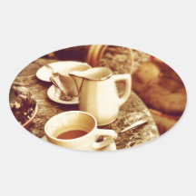 Kaffeestube-Tabelle Ovale Aufkleber