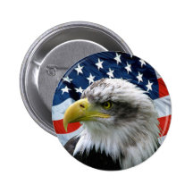Kahl-Eagle-Amerikanisch-Flagge Knopf Anstecknadelbutton