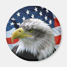 Kahl-Eagle-Amerikanisch-Flagge Magnete