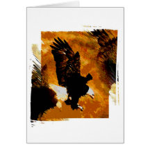 Kahle Amerikaner-Eagle-Landung Grußkarte