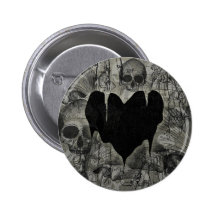 Kahles Herz-gotischer Valentinsgruß Button