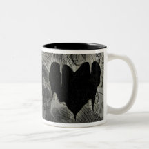 Kahles Herz-gotischer Valentinsgruß Tasse