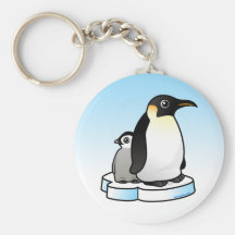Kaiser-Pinguin mit Küken Schlüsselbänder