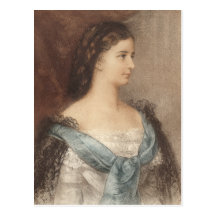 Kaiserin Elisabeth von Österreich - Porträt von Si Postkarte