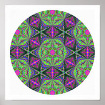 Kaleidoskopische Schneeflocke-Mandala - 1 Plakat