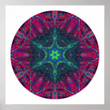 Kaleidoskopische Schneeflocke-Mandala 2 Plakat