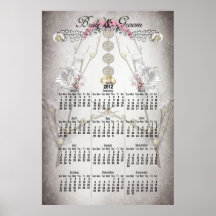 Kalender-Braut u. Bräutigam-erstes Jahr-Plakat