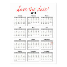 Kalender-Save the Date Postkarte