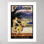 Kalifornien dieser Sommer. Reise durch Zug-Plakat