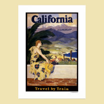 Kalifornien dieser Sommer. Reise durch Zug-Plakat poster