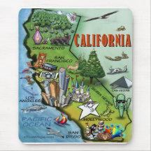 Kalifornien-Karte Mousepads