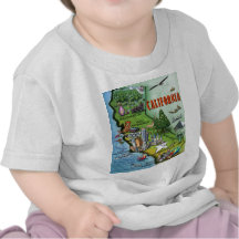 Kalifornien-Karte Tshirts