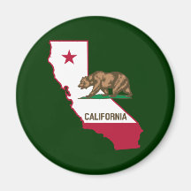 Kalifornien-Kontur und -flagge Kühlschrankmagnet