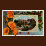 Kalifornien-Mohnblumen-Vintages Weihnachten poster