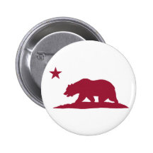 Kalifornien-Republik-Bär - Rot Anstecknadelbuttons