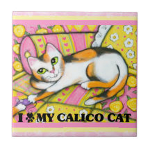 Kaliko-Katzen-Liebe CeramicTile/Trivet Fliese