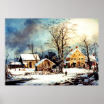 Kalter schneebedeckter Morgen Posterdrucke
