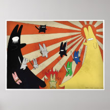 Kampf der Ninja Häschen Poster