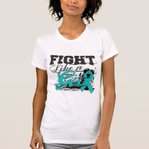 Kampf wie eine Mädchen-Polycystic Nierenerkrankung T-shirts