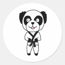Kampfkunst-Panda-Bär Runder Sticker