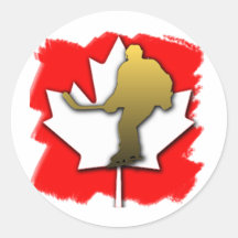 Kanada-Hockey-Gold Runder Sticker