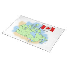 Kanadische Flagge und Karte Tischsets
