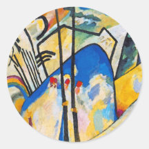 Kandinsky Zusammensetzung vier Runder Sticker