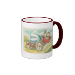 Kaninchen auf einem Sonntags-Antrieb - Ostern-Gesc Kaffeetassen