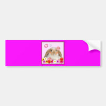 Kaninchen mit Blumen Auto Sticker