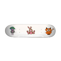 Kaninchen, Pfau, Miezekatze Personalisiertes Skateboarddeck