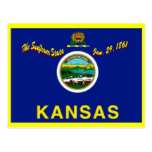 Kansas-Flaggen-Postkarte