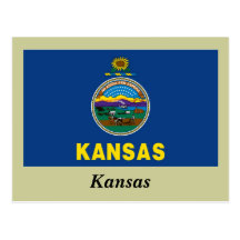Kansas-Staats-Flagge Postkarte