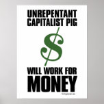Kapitalistisches Schwein - Dollar-Zeichen: Protest Plakate
