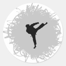 Karate-Gekritzel-Art Runde Sticker