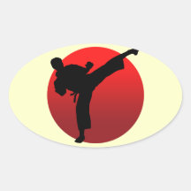 KARATE keri 卵形シールステッカー