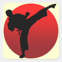KARATE keri 正方形シールステッカー