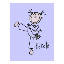Karate-Mädchen-T-Shirts und Geschenke Postkarten