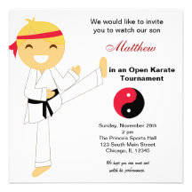 Karate scherzt Turnier Personalisierte Ankündigungskarte